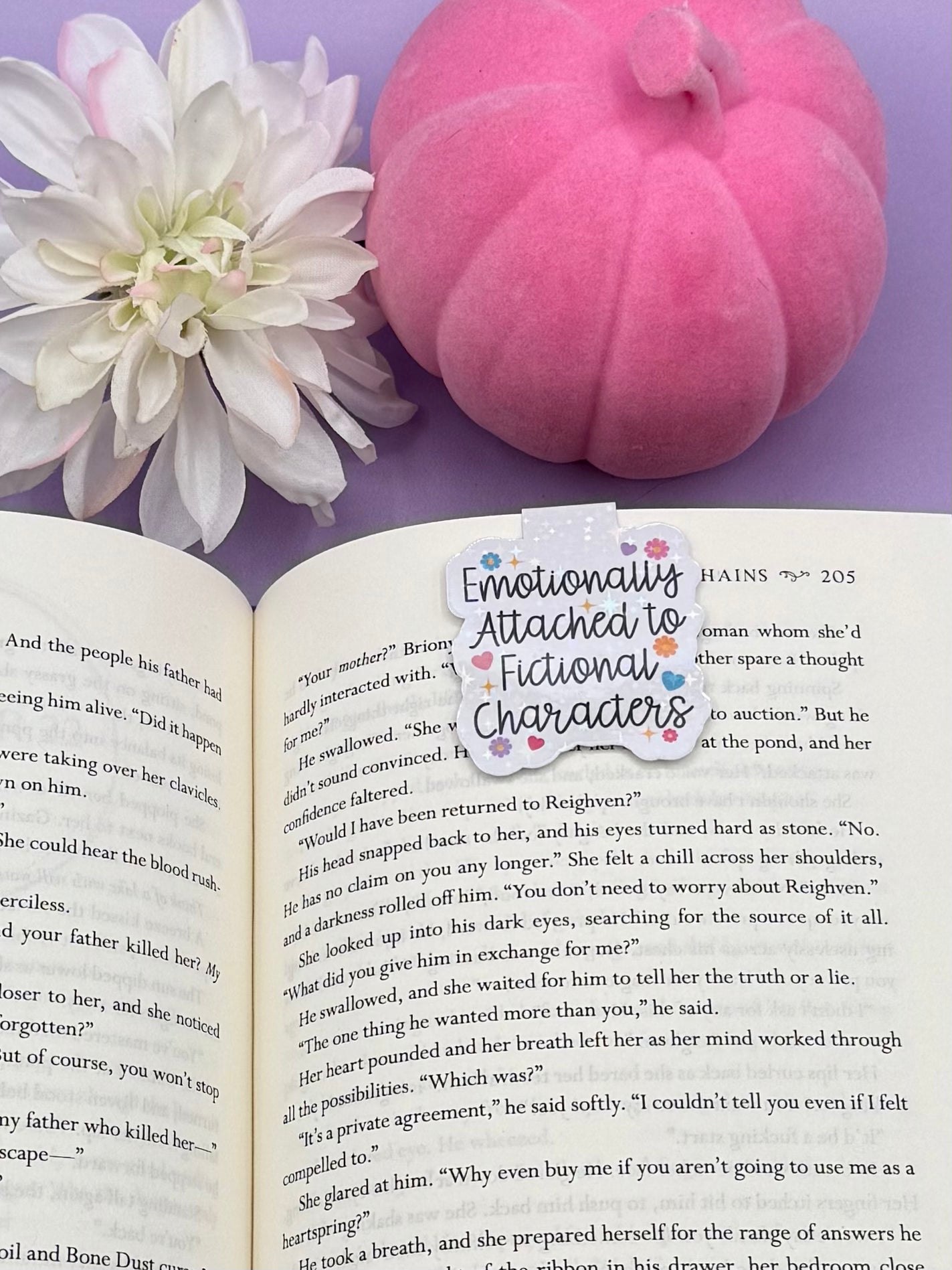 Emotionally Attached to Fictional Characters Magnetic Bookmark - Art By Taura