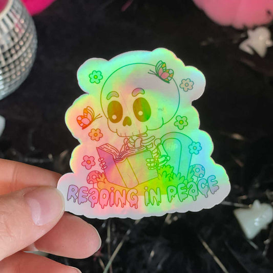 Reading In Peace Vinyl Sticker - Art By Taura