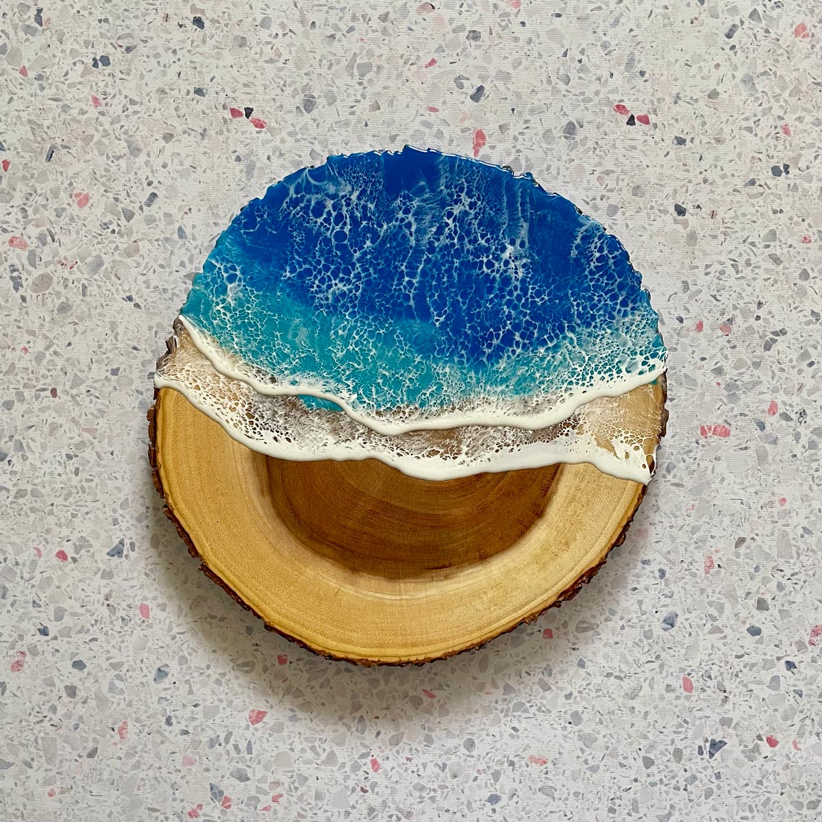 Ocean Wave Acacia Wood Charcuterie Board - E - Art By Taura
