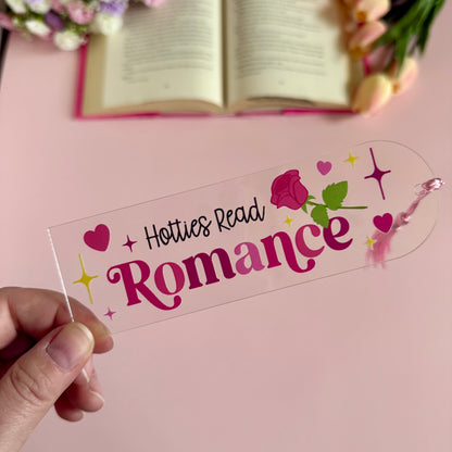 Hotties Read Romance Acrylic Bookmark - Art By Taura