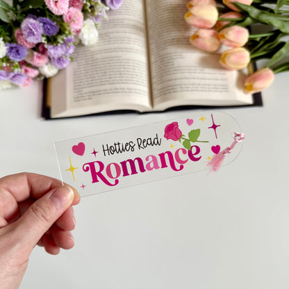Hotties Read Romance Acrylic Bookmark - Art By Taura