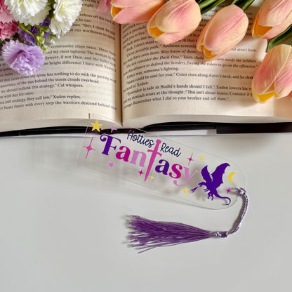 Hotties Read Fantasy Acrylic Bookmark - Art By Taura