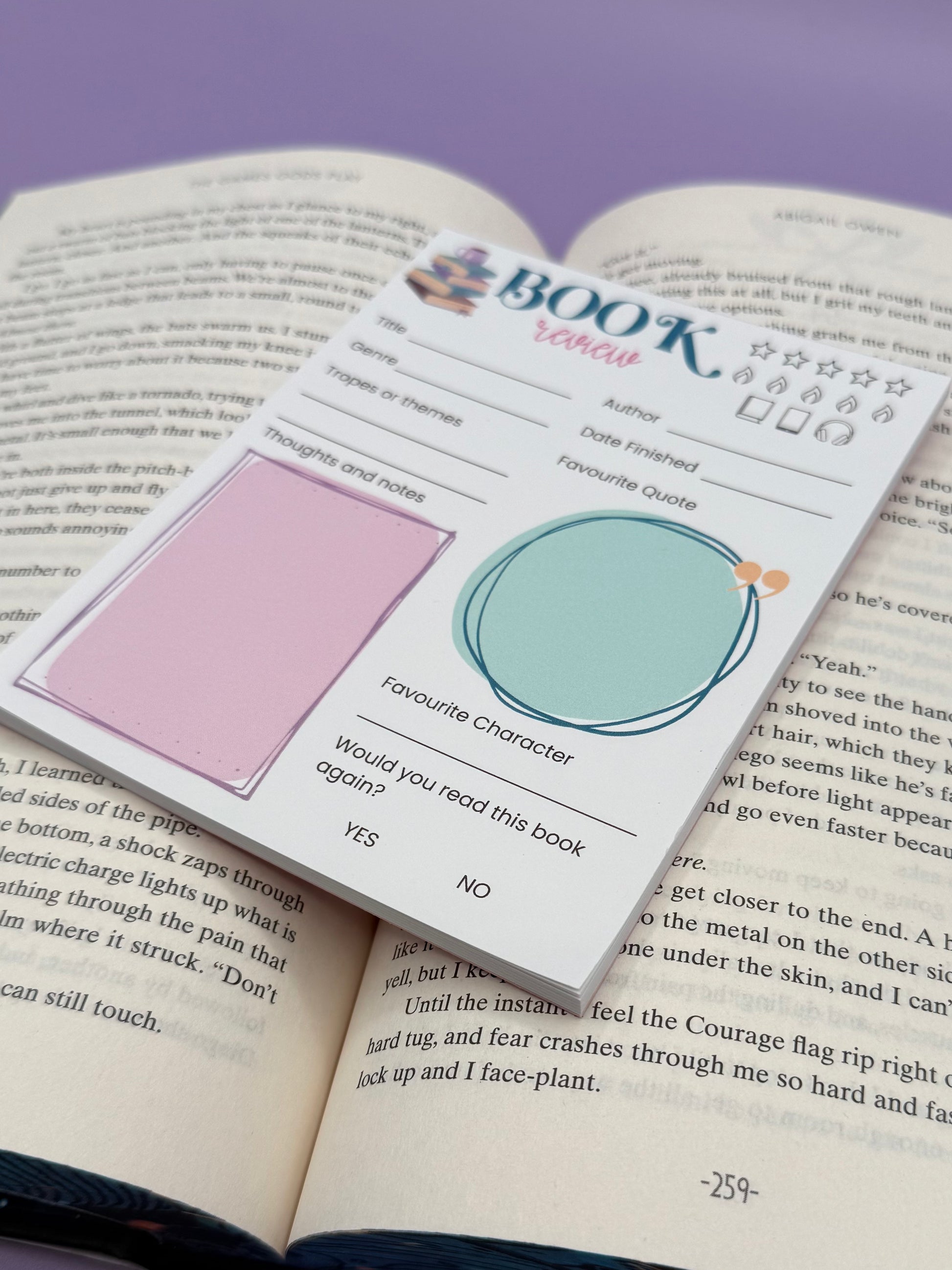 Book Review Note Pad - Art By Taura