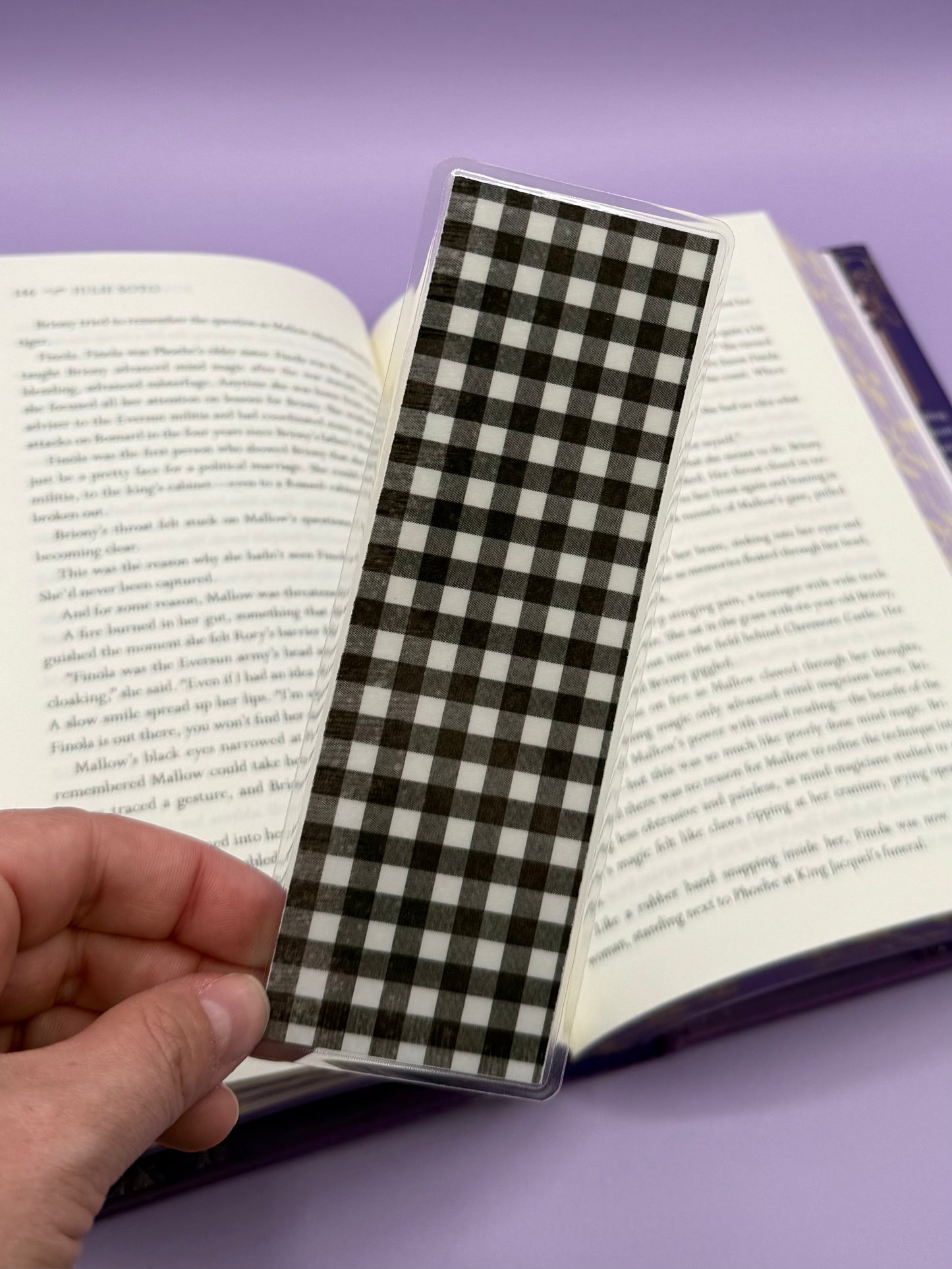 Black Check-Spiderweb Double Sided Bookmark - Art By Taura
