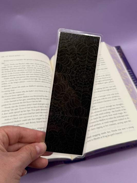 Black Check-Spiderweb Double Sided Bookmark - Art By Taura