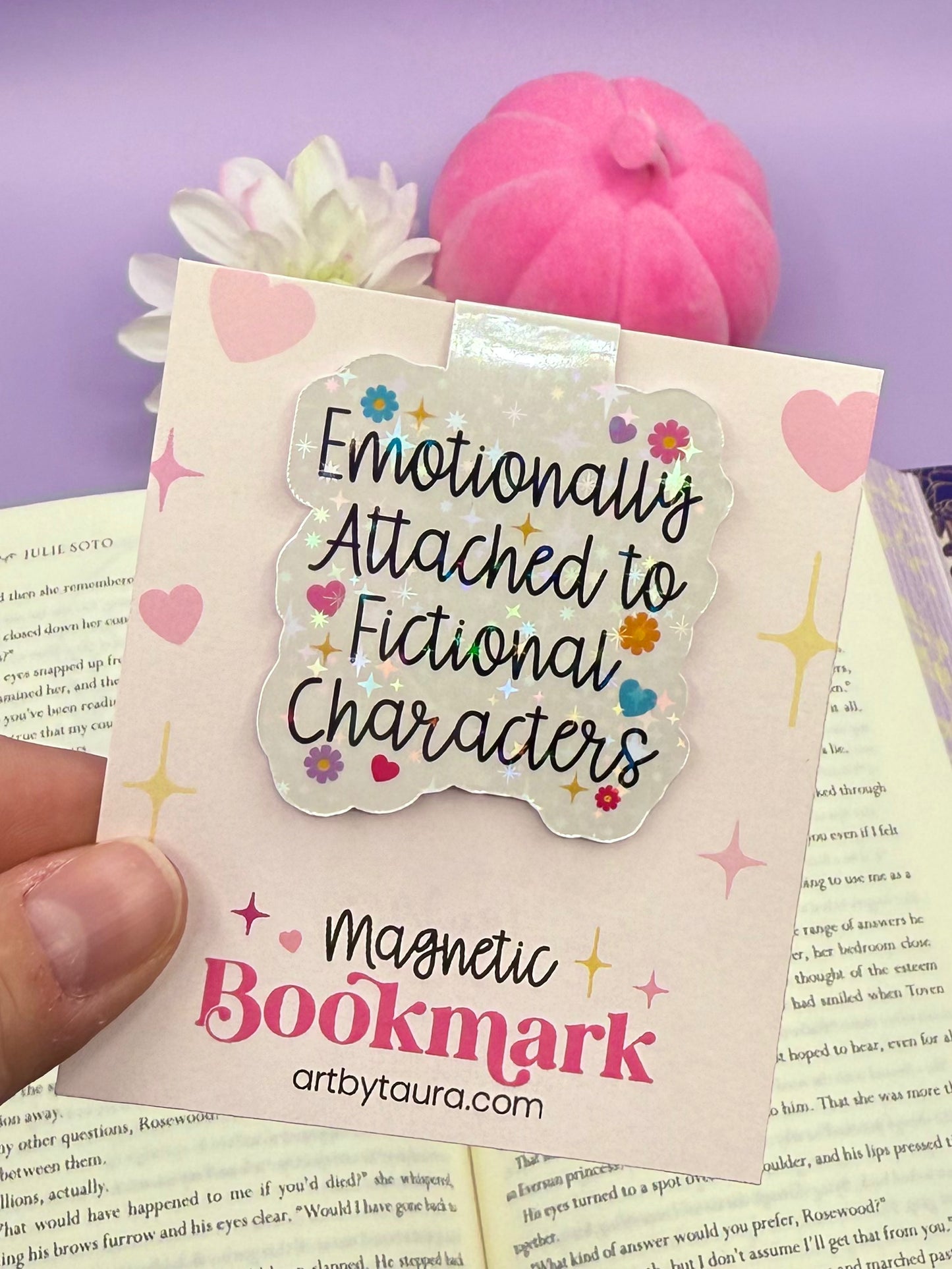 Emotionally Attached to Fictional Characters Magnetic Bookmark - Art By Taura