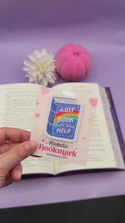 Lost in a Book Don't Send Help Magnetic Bookmark