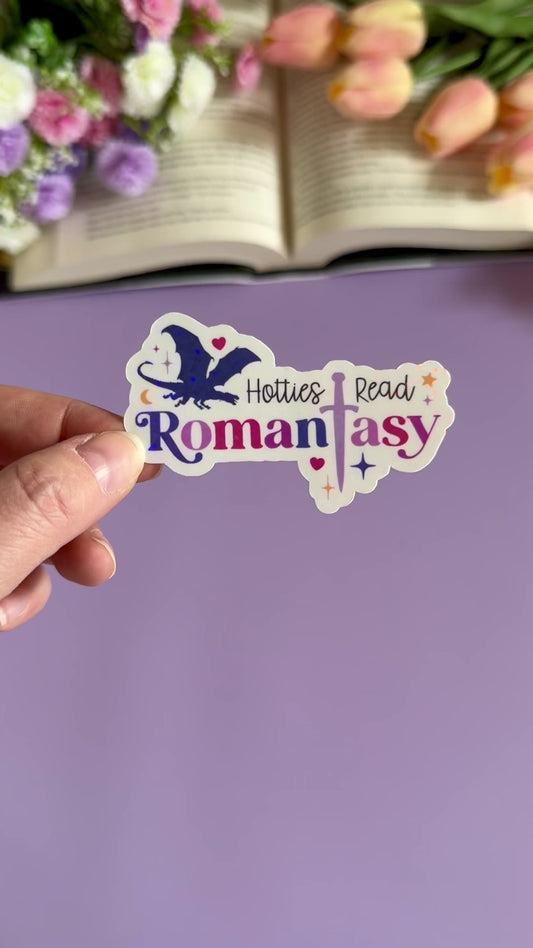 Hotties Read Romantasy Vinyl Sticker