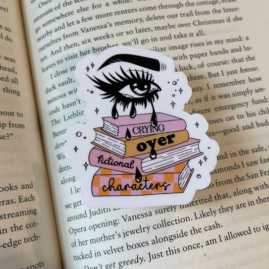 Crying Over Fictional Characters Vinyl Sticker - Art By Taura