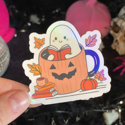 Ghost Reader Vinyl Sticker - Art By Taura