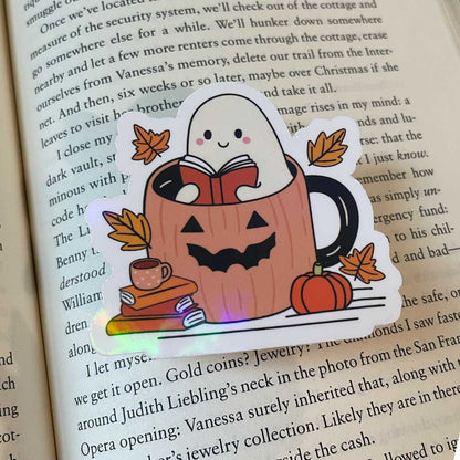 Ghost Reader Vinyl Sticker - Art By Taura