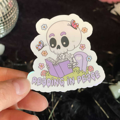 Reading In Peace Vinyl Sticker - Art By Taura